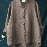 Chemise Ample à Col Montant et Boutons