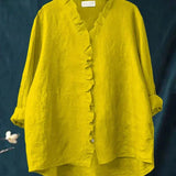 Chemise Ample à Col Montant et Boutons