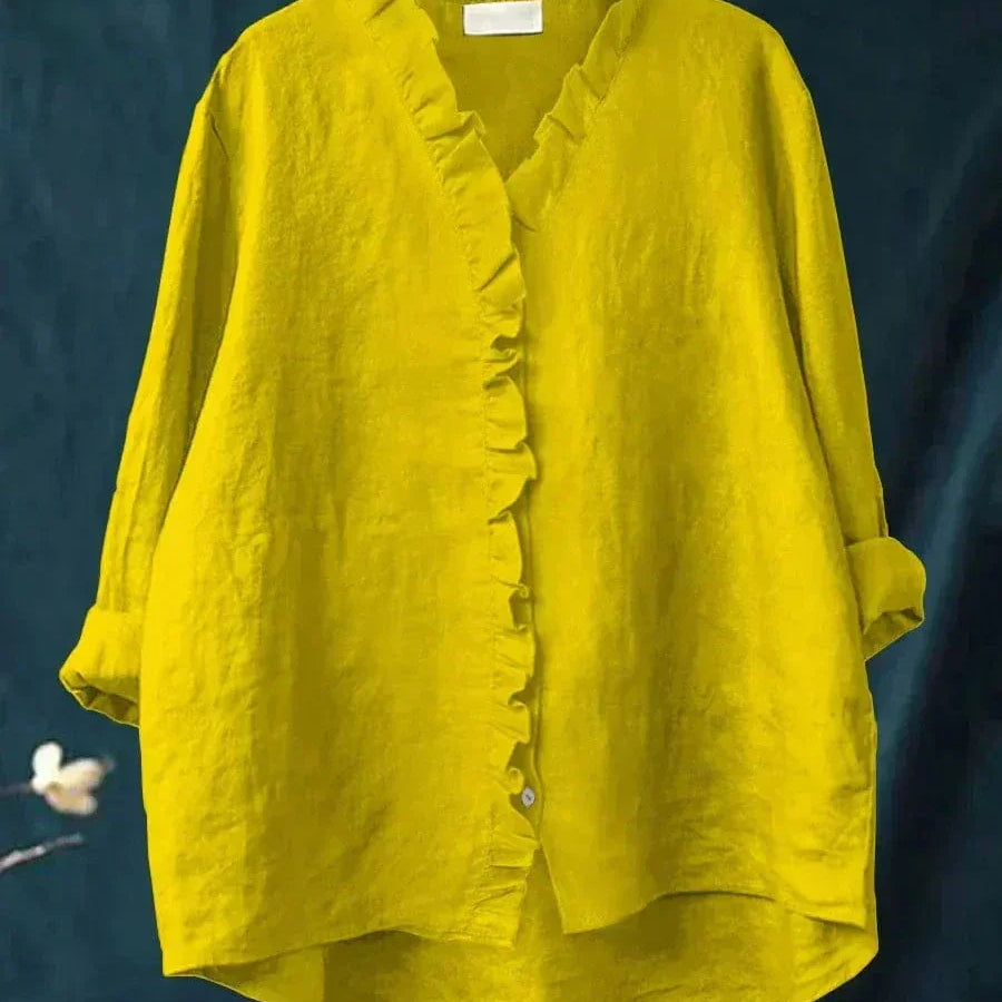 Chemise Ample à Col Montant et Boutons