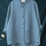 Chemise Ample à Col Montant et Boutons