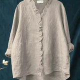 Chemise Ample à Col Montant et Boutons