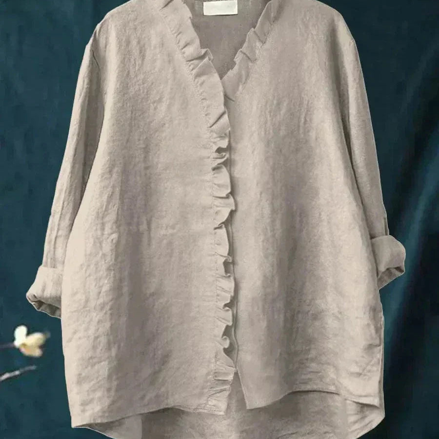 Chemise Ample à Col Montant et Boutons