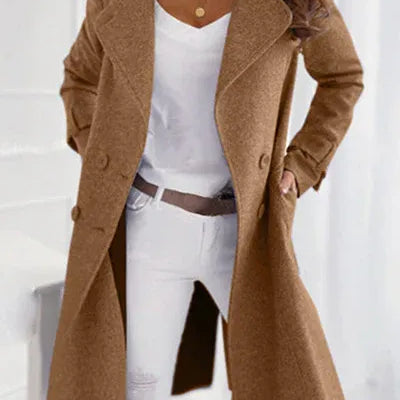 Manteau d'hiver en laine structuré pour femme
