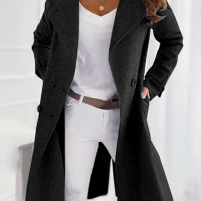 Manteau d'hiver en laine structuré pour femme