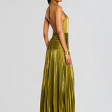 Halter Neck Wedding Guest Maxi Dress with Split for Women