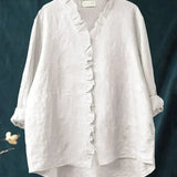 Chemise Ample à Col Montant et Boutons