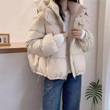 Doudoune à capuche et col montant pour femme