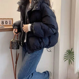 Doudoune à capuche et col montant pour femme