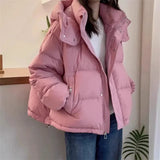 Doudoune à capuche et col montant pour femme
