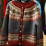 Cardigan Femme Motif Nordique – Gilet Boutonné Hiver