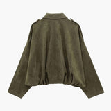 Blouson bomber femme en suédine à col