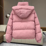 Doudoune à capuche et col montant pour femme