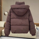 Doudoune à capuche et col montant pour femme