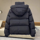 Doudoune à capuche et col montant pour femme