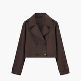 Trench court à double boutonnage pour femme