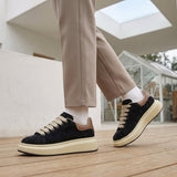 Baskets plateforme femme à lacets aspect daim