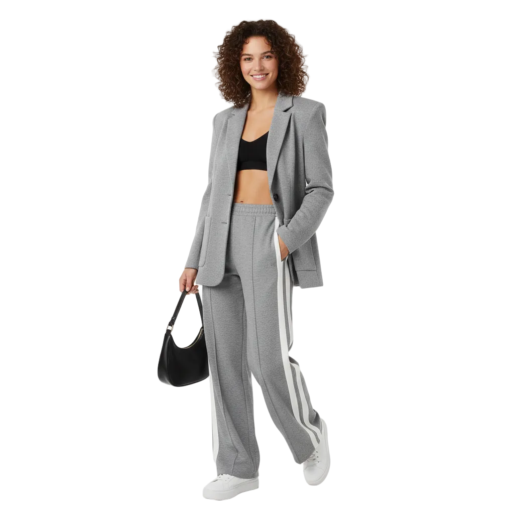 Ensemble Tailleur Pantalon Large Blazer Oversize Chic
