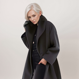Manteau femme oversize col châle sans fermeture