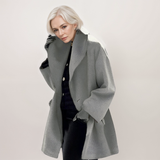 Manteau femme oversize col châle sans fermeture