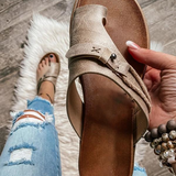 Sandales Plates Cuir Boucle Réglable Confort Estival