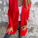 Lang Casual Cardigan Med Knapper Blød Komfort Stil