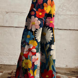 Pantalon Large à Imprimé Floral