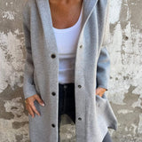 Lang Casual Cardigan Med Knapper Blød Komfort Stil