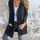 Lang Casual Cardigan Med Knapper Blød Komfort Stil