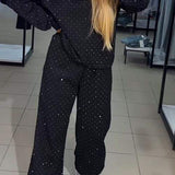 Ensemble Jogging Paillettes Coupe Ample Sweat Pantalon Style Tendance