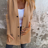 Lang Casual Cardigan Med Knapper Blød Komfort Stil