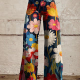 Pantalon Large à Imprimé Floral