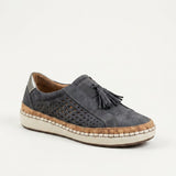 Chaussures femme à enfiler en maille, semelle rembourrée