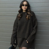 Ensemble Maille Oversize Pull Long Jupe Assortie Style Cocooning Chic