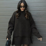 Ensemble Maille Oversize Pull Long Jupe Assortie Style Cocooning Chic