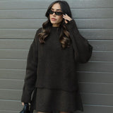 Ensemble Maille Oversize Pull Long Jupe Assortie Style Cocooning Chic