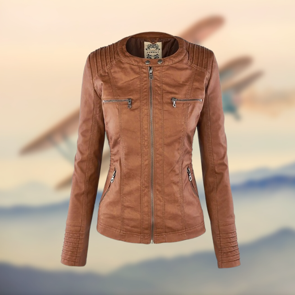Veste Cuir Capuche Ajustée Fermeture Zip Style Moderne