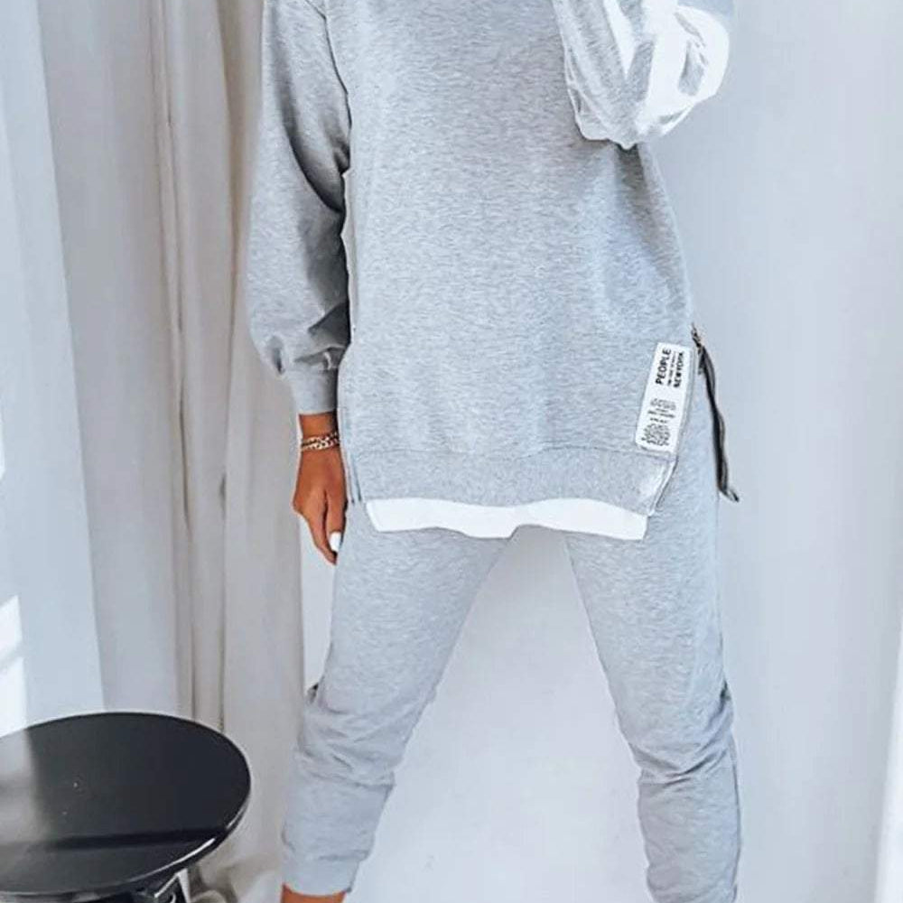 Ensemble Jogging Oversize Superposé Sweat Pantalon Style Casual Moderne