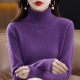 Pull Femme Col Roulé Élégant Ajusté