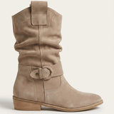 Bottines western femme souples effet daim