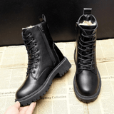 Bottines Montantes Fourrées à Lacets