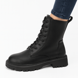 Bottines Montantes Fourrées à Lacets