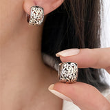 Boucles d'oreilles argent 925 gravées vintage