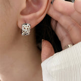 Boucles d'oreilles argent 925 gravées vintage