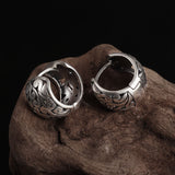 Boucles d'oreilles argent 925 gravées vintage