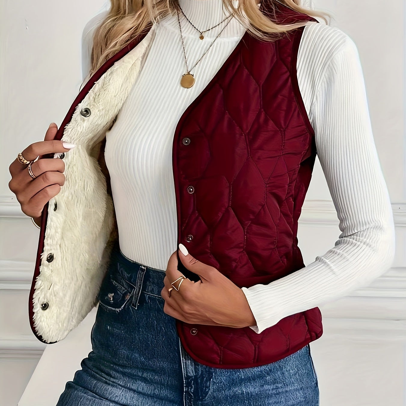 Gabrielle | Gilet Sans Manches Matelassé & Style Bomber