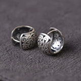 Boucles d'oreilles argent 925 gravées vintage