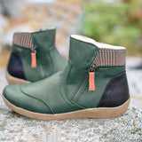 Bottines Zippées Casual au Style Vintage
