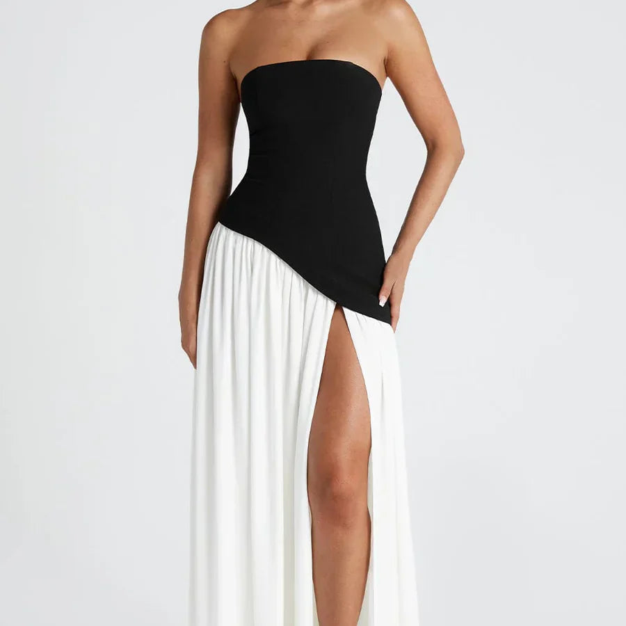 Robe Femme Longue Bustier Fendue Élégante
