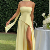 Robe Femme Longue Bustier Fendue Élégante
