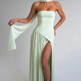 Robe Femme Longue Bustier Fendue Élégante